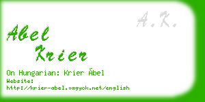 abel krier business card